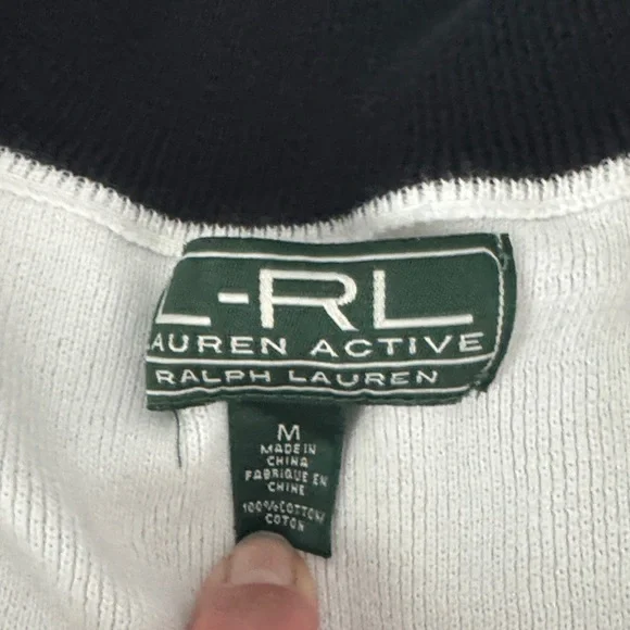Polo by Ralph Lauren Black White Red Half-Zip Sweater - Picture 2 of 3